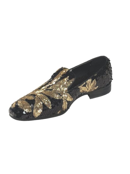 AfterMidnight Other - After Midnight 6733 Men’s Black Sequin Smoking Slip-on Dress Loafers